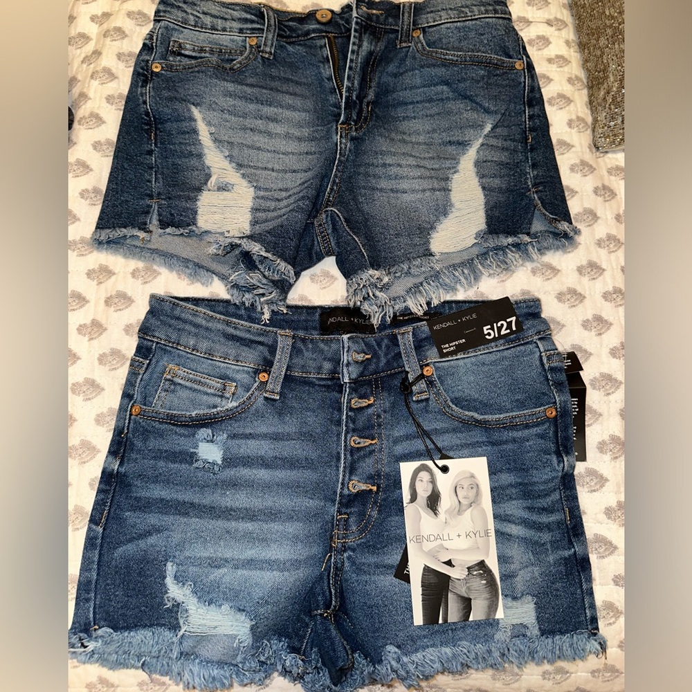 2 Kendall + Kyle jean shorts (The Hipster shorts and The Icon shorts)